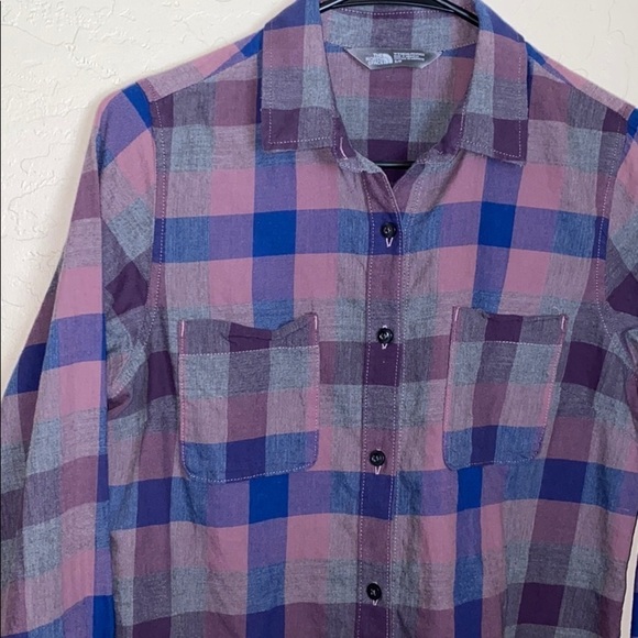 The North Face Tops - The north face button up plaid shirt